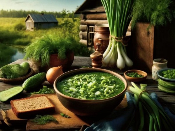 Рецепт дачной тюри из зеленого лука
